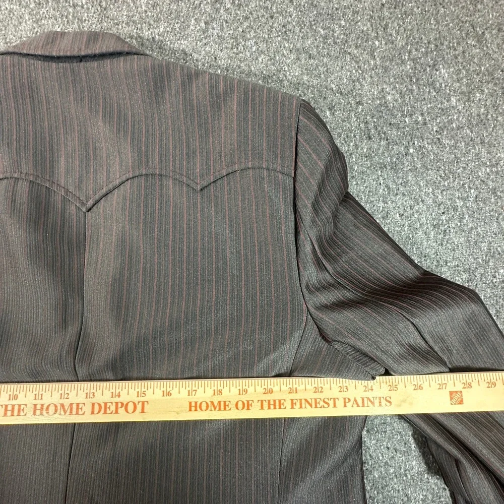 Lasso Western Suit Men 48L Brown Pinstripe Cowboy Yoke 2-Piece Set Vintage Style